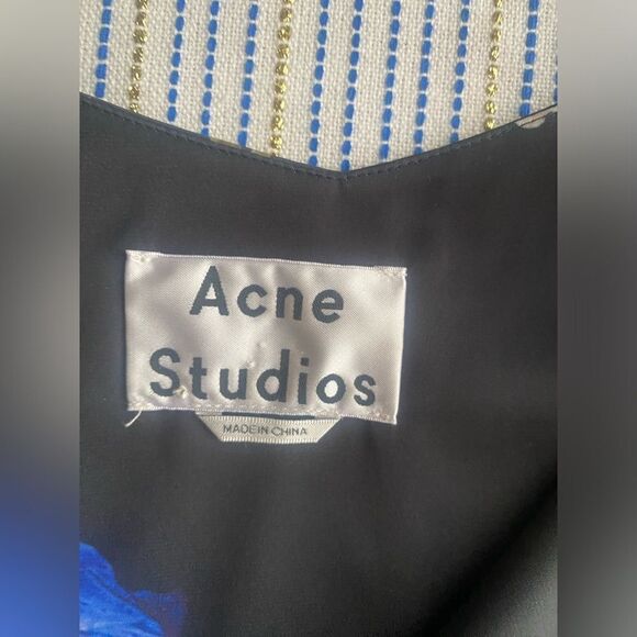 Acne Studios Big Flower Black  Mini Dress Size Small - Picture 2 of 16